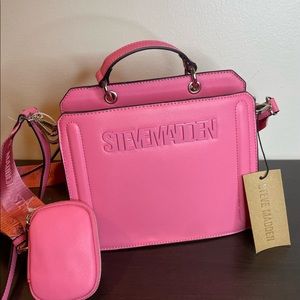 New Steve Madden Pink Bevelyn Satchel Crossbody Purse AKA￼ Tiktok Bag VHTF